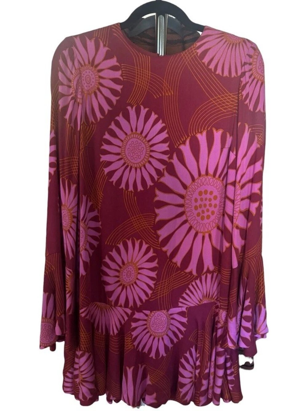 Mariagrazia Panizzi Dress Women 42 EU Medium US Colorful Floral Maxi Long Sleeve